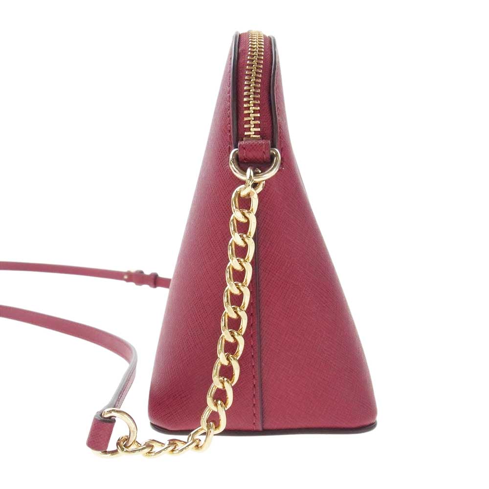 Michael Kors マイケルコース  チェーン ショルダー バッグ 斜め掛け レザー ゴールド金具 ワインレッド系【中古】
