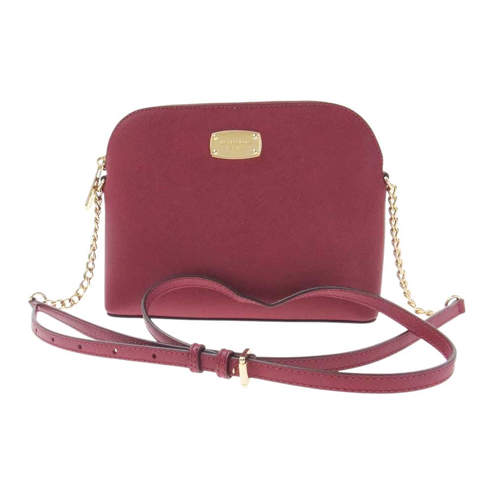 Michael Kors マイケルコース  チェーン ショルダー バッグ 斜め掛け レザー ゴールド金具 ワインレッド系【中古】