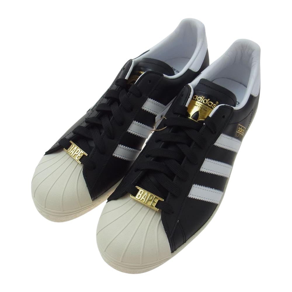 adidas アディダス IF2385 SUPERSTAR 80s BAPE ア ベイシング エイプ スーパースター スニーカー ブラック系 26.5cm【極上美品】【中古】