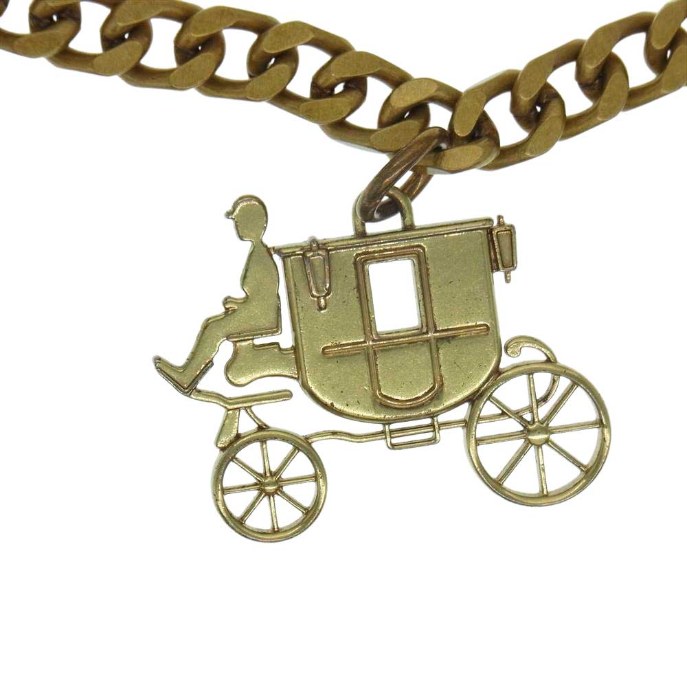 COACH コーチ 馬車 ロゴ チャーム チェーン ブレスレット ゴールド系【中古】