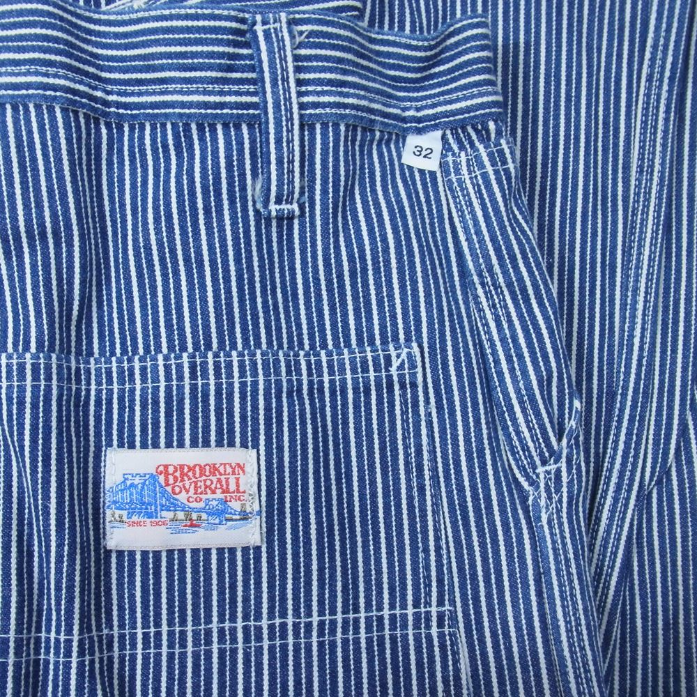 ブルックリンオーバーオール　 USA製 ヒッコリー ペインター パンツ ネイビー系 32【中古】
