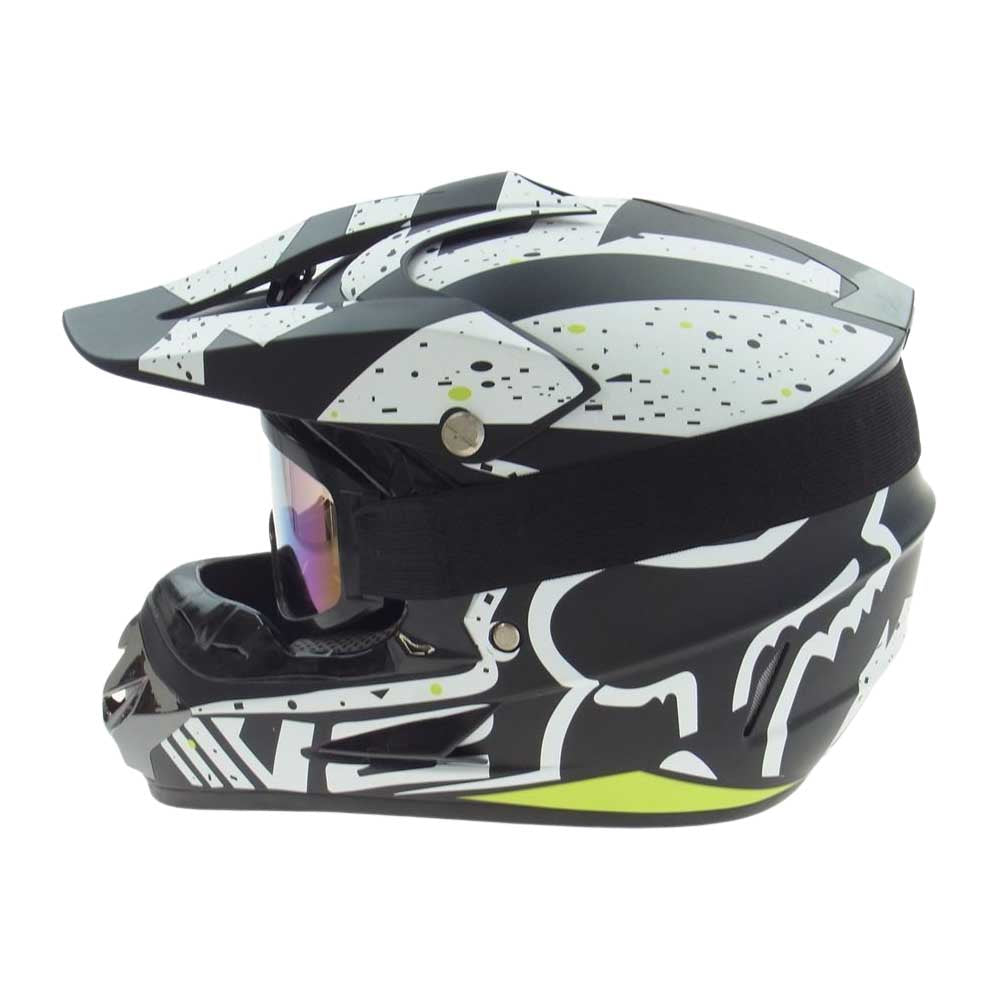 フォックス FMVSS218 オフロード用 ヘルメット ゴーグル付 ブラック系 ホワイト系【中古】