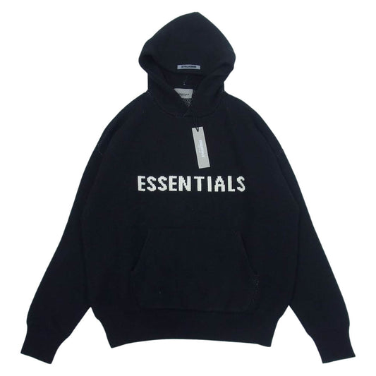 FEAR OF GOD フィアオブゴッド ESSENTIALS エッセンシャルズ KNITHOODIE ニットフーディー パーカー ブラック系 L【中古】