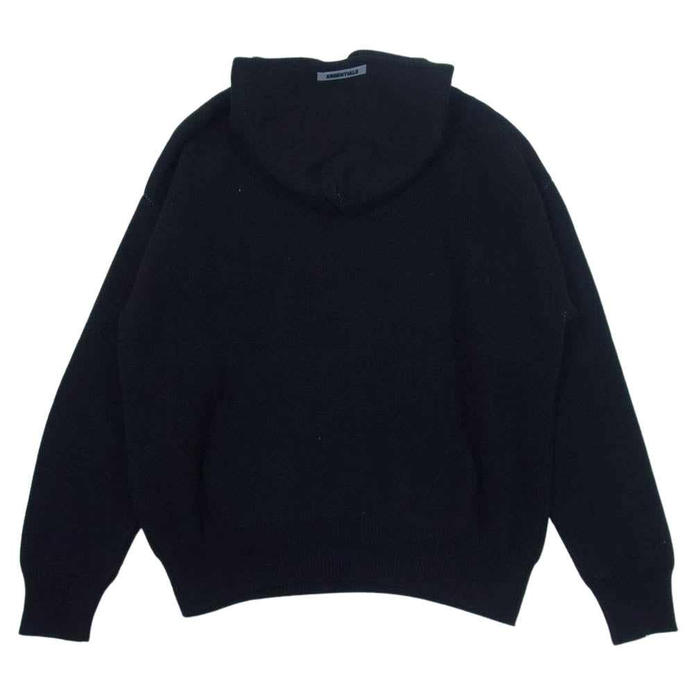 FEAR OF GOD フィアオブゴッド ESSENTIALS エッセンシャルズ KNITHOODIE ニットフーディー パーカー ブラック系 L【中古】