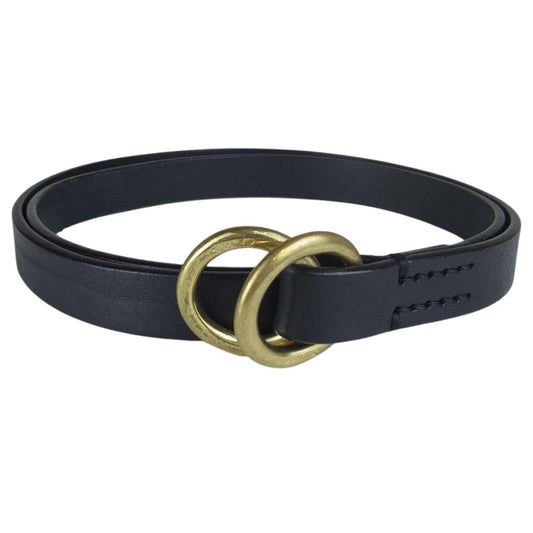 J&M Davidson ジェイアンドエムデヴィッドソン DOUBLE RING 20MM BDRG 0XX AN20 ダブルリング アニリンレザー ベルト ブラック系【中古】