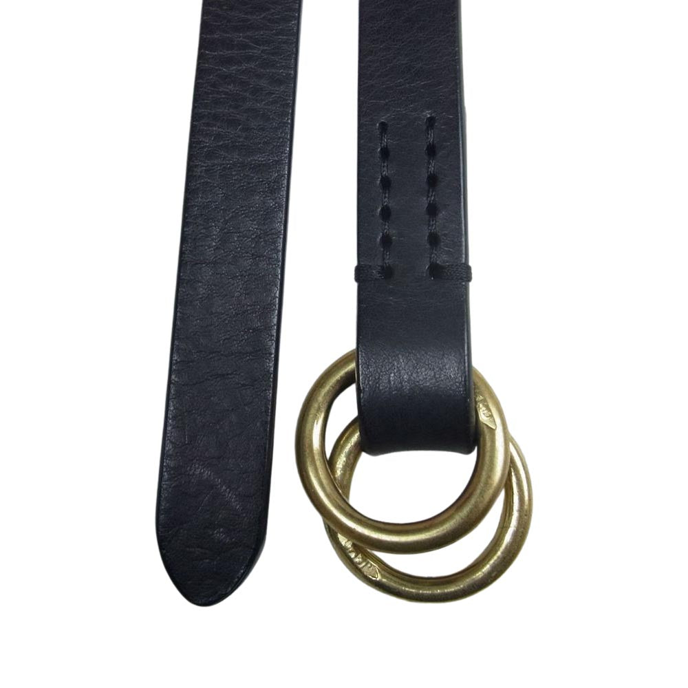 J&M Davidson ジェイアンドエムデヴィッドソン DOUBLE RING 20MM BDRG 0XX AN20 ダブルリング アニリンレザー ベルト ブラック系【中古】