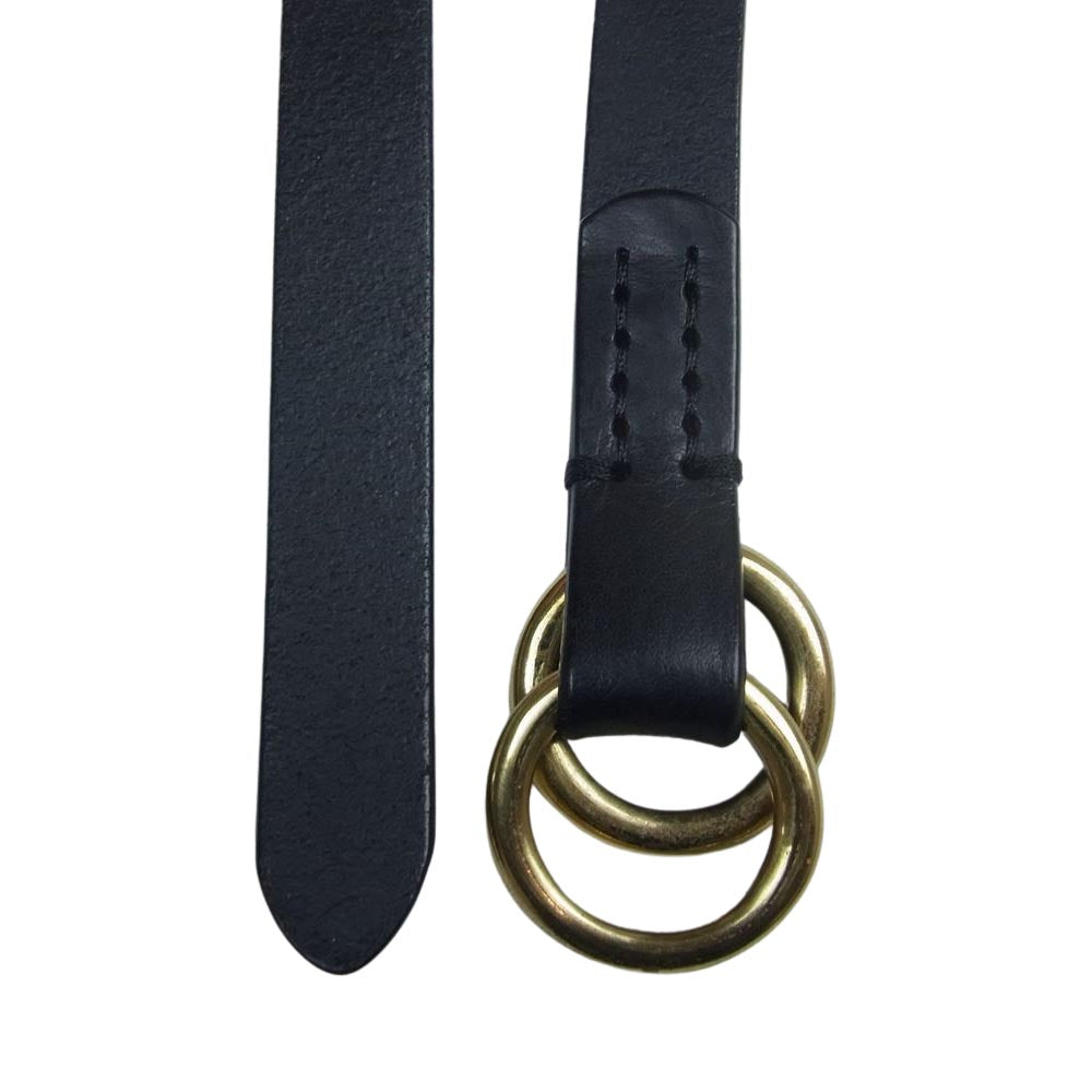 J&M Davidson ジェイアンドエムデヴィッドソン DOUBLE RING 20MM BDRG 0XX AN20 ダブルリング アニリンレザー ベルト ブラック系【中古】