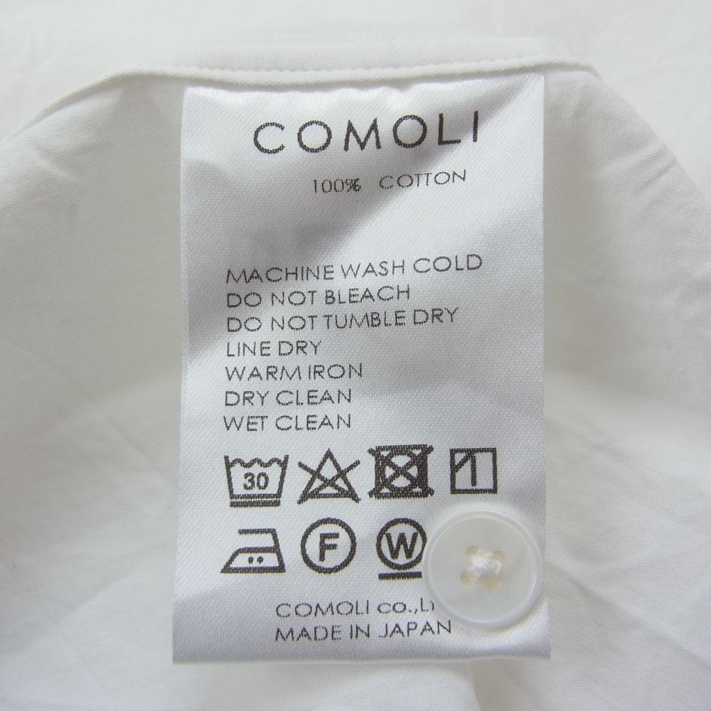 COMOLI コモリ P01-02008 ショートスリーブ コットン シャツ ホワイト