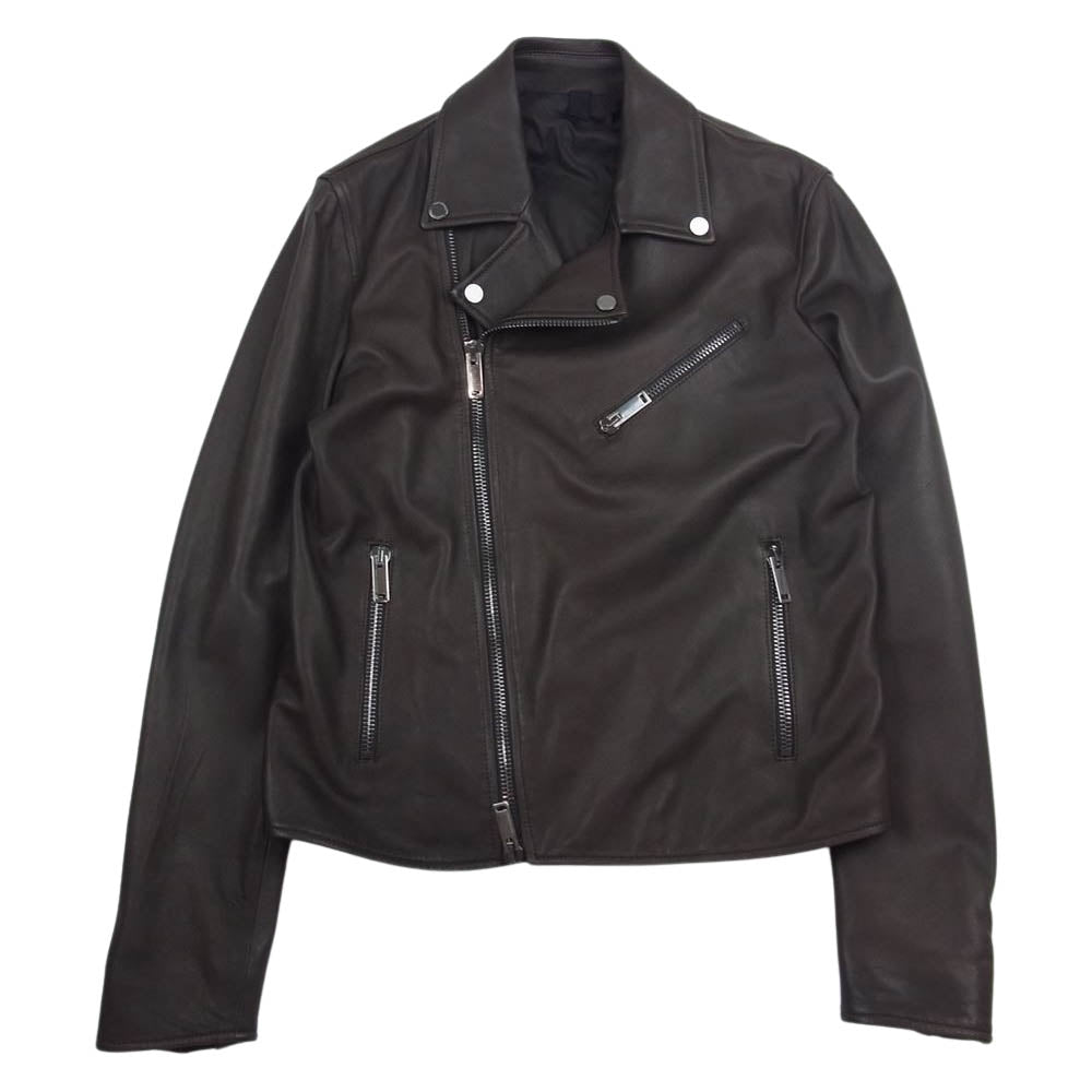タリアトーレ RUE20-02 STANLEY ラムレザー ダブル ライダース ジャケット ブラウン系 46【中古】
