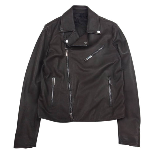 タリアトーレ RUE20-02 STANLEY ラムレザー ダブル ライダース ジャケット ブラウン系 46【中古】