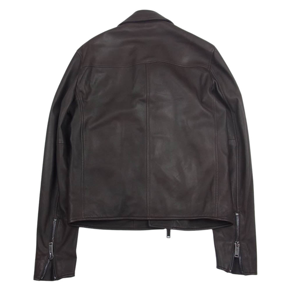 タリアトーレ RUE20-02 STANLEY ラムレザー ダブル ライダース ジャケット ブラウン系 46【中古】