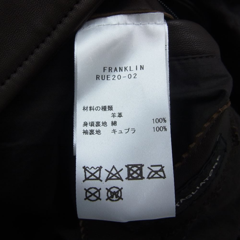 タリアトーレ RUE20-02 STANLEY ラムレザー ダブル ライダース ジャケット ブラウン系 46【中古】