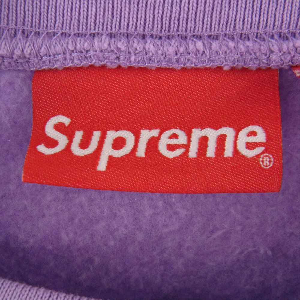 Supreme シュプリーム  17SS Vertical Logo Panel Crewneck バーチカルロゴ パネル クルーネック スウェット シャツ パープル系 M【美品】【中古】