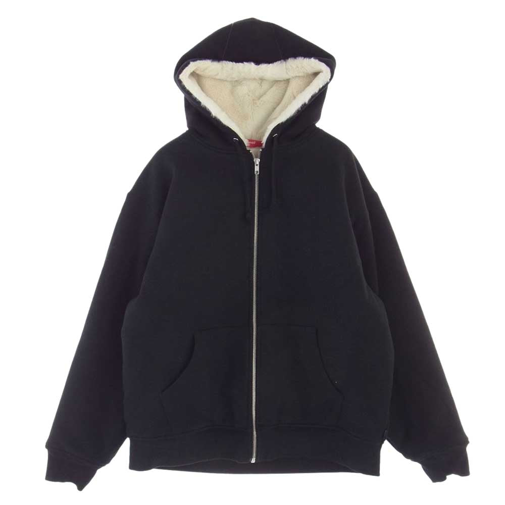Supreme シュプリーム 22AW  Faux Fur Lined Zip Up Hooded Sweatshirt ジップ アップ スウェット パーカー ブラック系 S【新古品】【未使用】【中古】