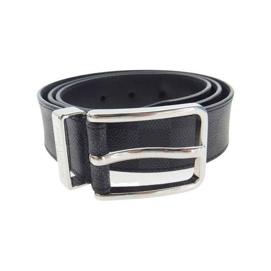 LOUIS VUITTON ルイ・ヴィトン M9402 ダミエ グラフィット サンチュール ポンヌフ レザー ベルト ブラック系【中古】