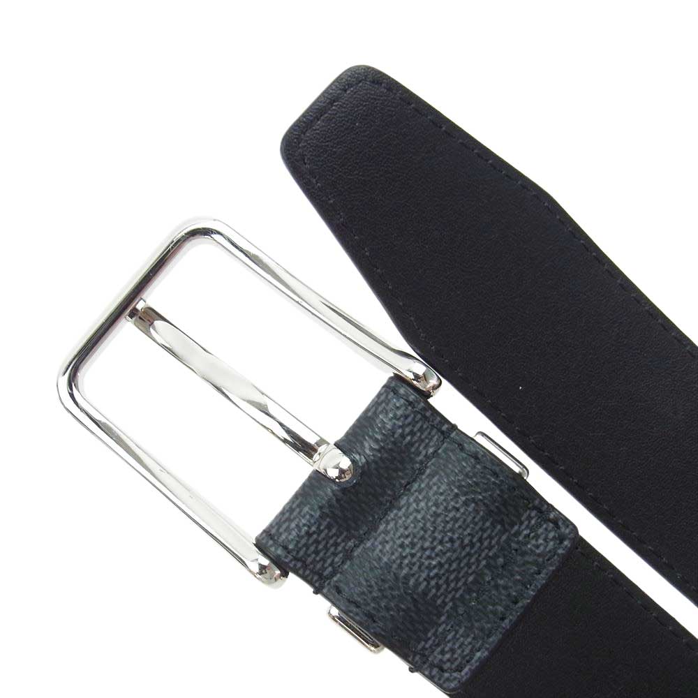 LOUIS VUITTON ルイ・ヴィトン M9402 ダミエ グラフィット サンチュール ポンヌフ レザー ベルト ブラック系【中古】
