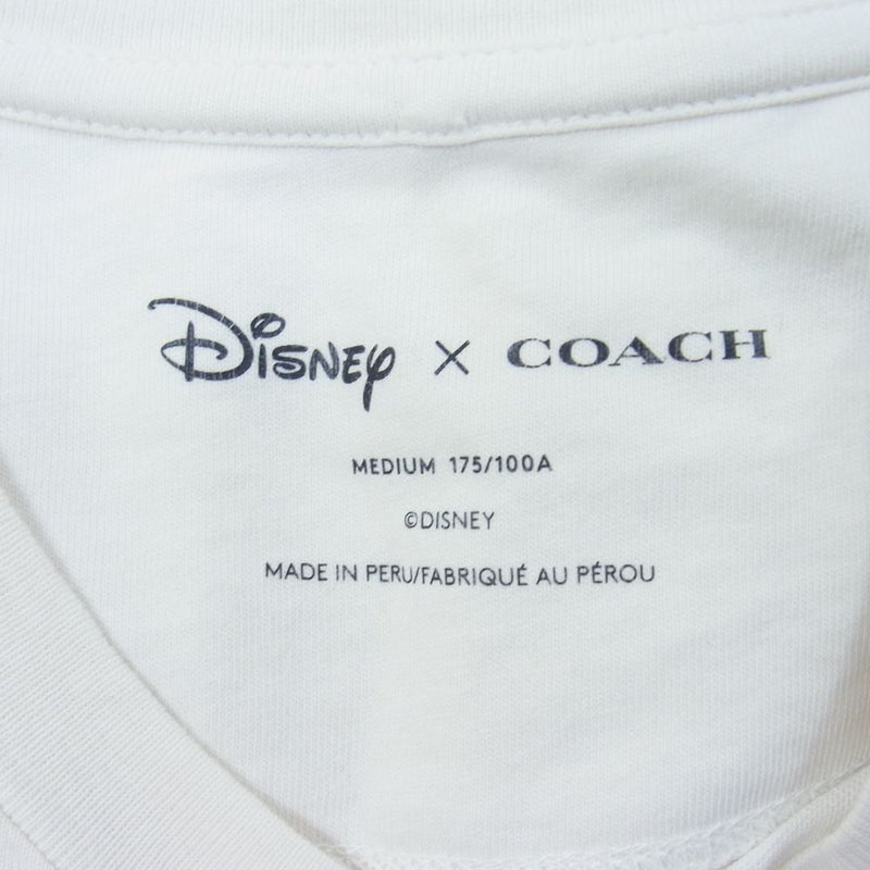 COACH コーチ × Disney ディズニー シグネチャー ベースボール ミッキー プリント Tシャツ ベージュ系 M【中古】