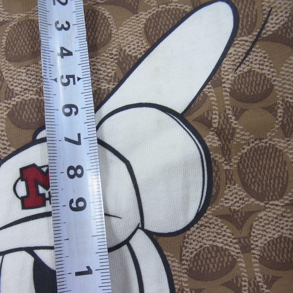 COACH コーチ × Disney ディズニー シグネチャー ベースボール ミッキー プリント Tシャツ ベージュ系 M【中古】