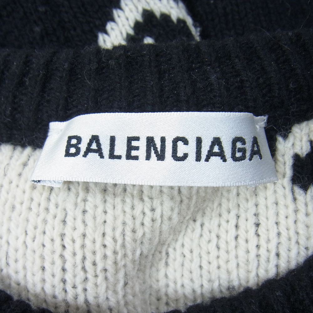 BALENCIAGA バレンシアガ 17AW 518131 T1471  オールオーバー ロゴ 総柄 クルーネック ニット ブラック系 40【中古】