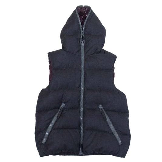 DUVETICA デュベティカ × LANIFICIO F.LLI CERRUTI ARISTEO アリステオ チェック フルジップ ダウン ベスト ブラウン系 46【中古】