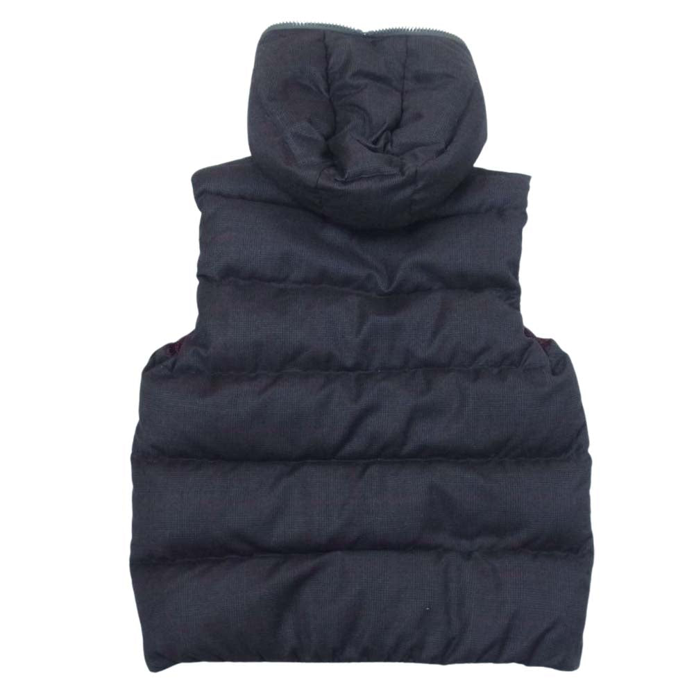 DUVETICA デュベティカ × LANIFICIO F.LLI CERRUTI ARISTEO アリステオ チェック フルジップ ダウン ベスト ブラウン系 46【中古】