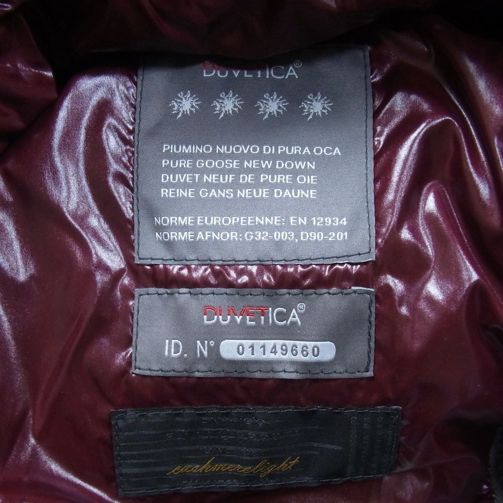 DUVETICA デュベティカ × LANIFICIO F.LLI CERRUTI ARISTEO アリステオ チェック フルジップ ダウン ベスト ブラウン系 46【中古】