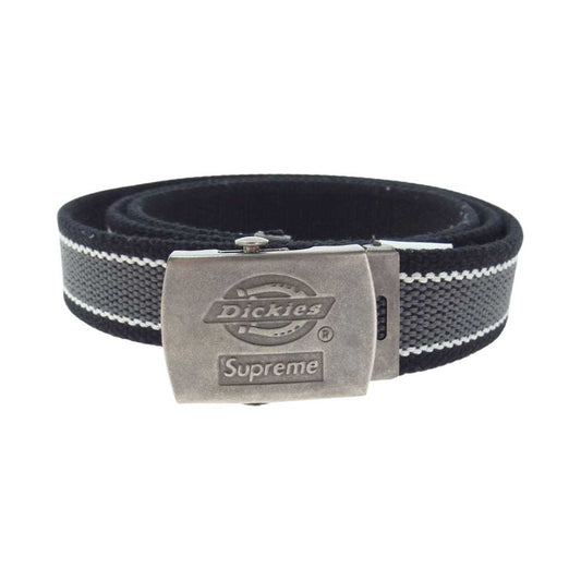 Supreme シュプリーム 22SS Dickies Stripe Webbing Belt ディッキーズ ストライプ ベルト ブラック系【極上美品】【中古】