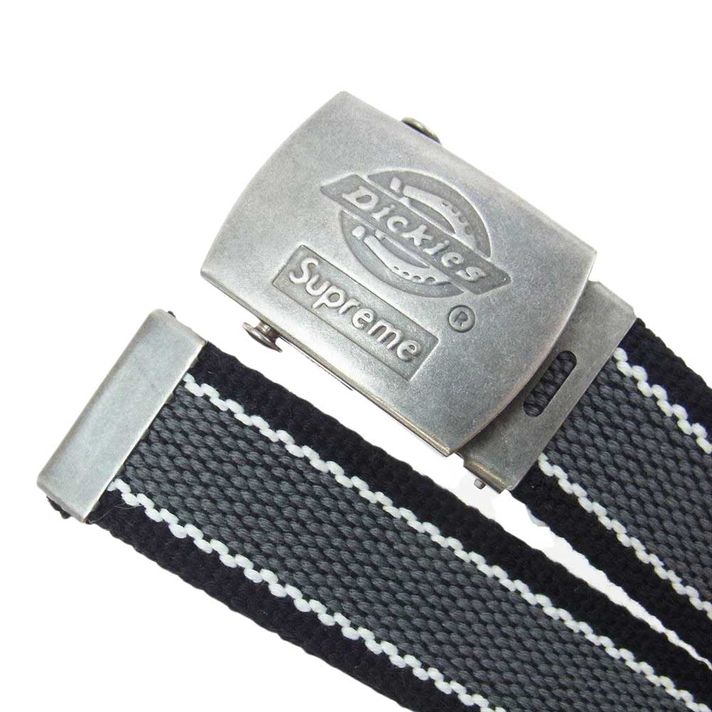 Supreme シュプリーム 22SS Dickies Stripe Webbing Belt ディッキーズ ストライプ ベルト ブラック系【極上美品】【中古】