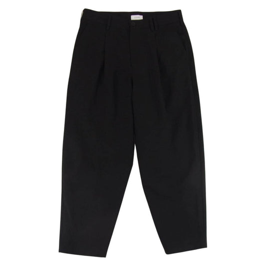 コラム 21-230-07-110012 ワンプリーツ クロップド スラックス パンツ ブラック系 S【中古】
