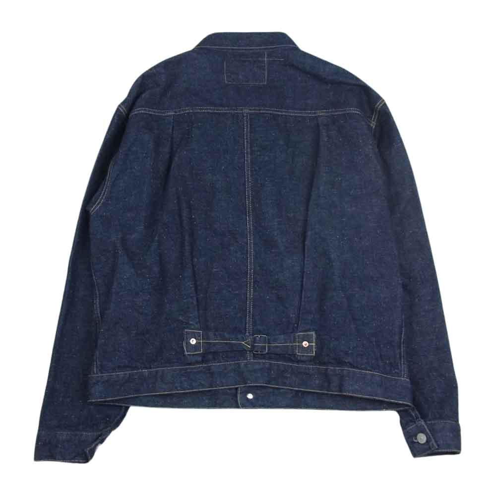 ゴールド GL15116 東洋エンタープライズ RECYCLED WASTE SUVIN COTTON YARN 11oz. DENIM PLEATED BLOUSE デニム ジャケット インディゴブルー系 40【中古】
