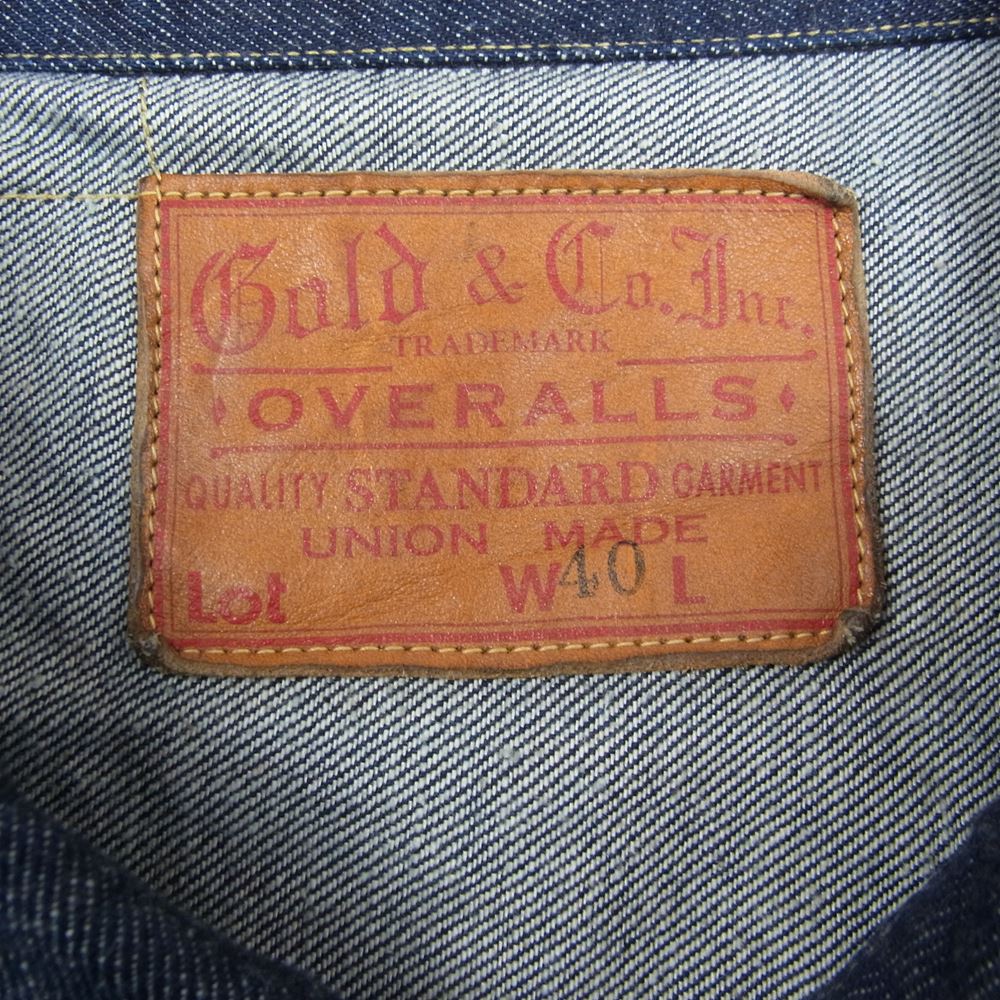 ゴールド GL15116 東洋エンタープライズ RECYCLED WASTE SUVIN COTTON YARN 11oz. DENIM PLEATED BLOUSE デニム ジャケット インディゴブルー系 40【中古】