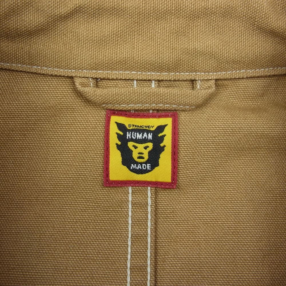 HUMAN MADE ヒューマンメイド 22SS COVER ALL ダック刺繍 カバーオール ジャケット ライトブラウン系 L【美品】【中古】