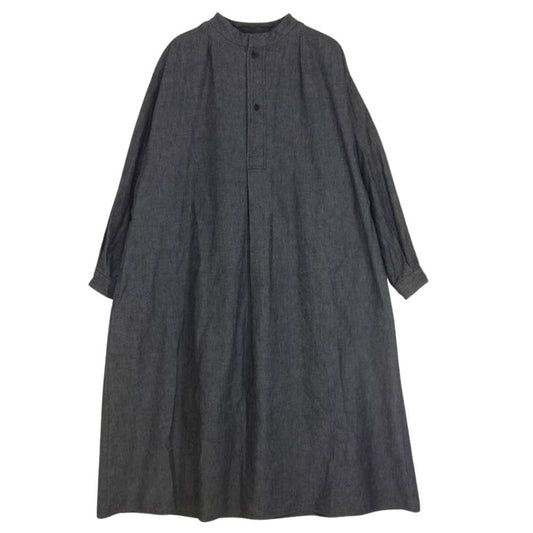 YAECA ヤエカ × HOBONICHI ほぼ日 エルディーケーウェア 020106 ロングスモッグドレス シャツ グレー系 M【中古】