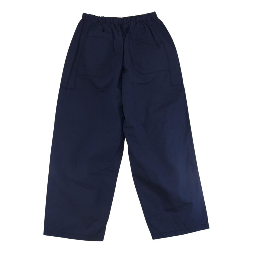 ホームスパン   212-3366 ポプリン ウエスト ギャザー コットン パンツ ネイビー系【極上美品】【中古】