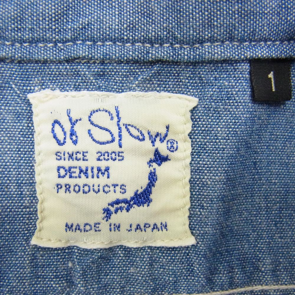 orSlow オアスロウ VINTEGE FIT DENIM SHIRT ヴィンテージ フィット デニム シャツ インディゴブルー系 1【美品】【中古】