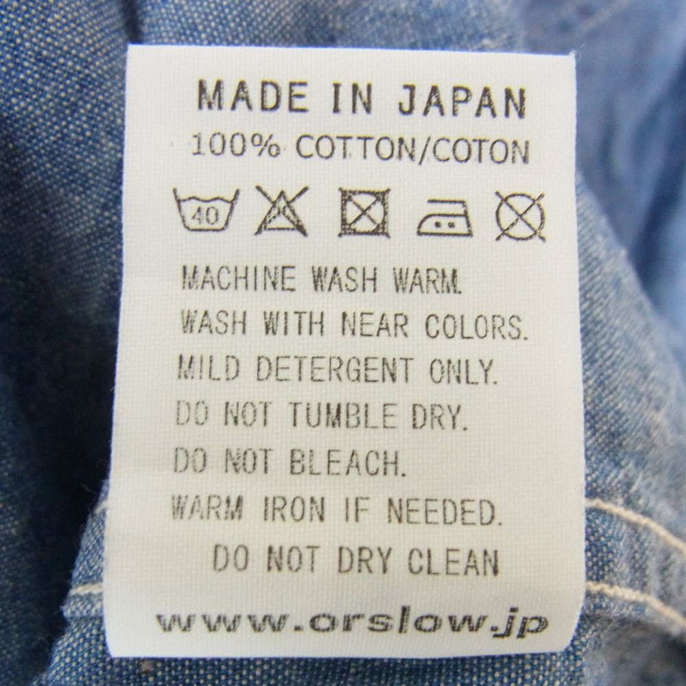 orSlow オアスロウ VINTEGE FIT DENIM SHIRT ヴィンテージ フィット デニム シャツ インディゴブルー系 1【美品】【中古】