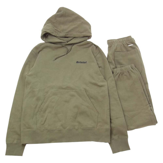 F.C.R.B. エフシーアールビー 22ss  FCRB-20055 FCRB-20058 F.C.Real Bristol FCRB エフシー レアルブリストル AUTHENTIC LOGO SWEAT HOODIE ロゴプリントスウエット パーカー EMBLEM SWEAT PANTS エンブレム スウエット パンツ 上下 セットアップ オリーブ系【中古】