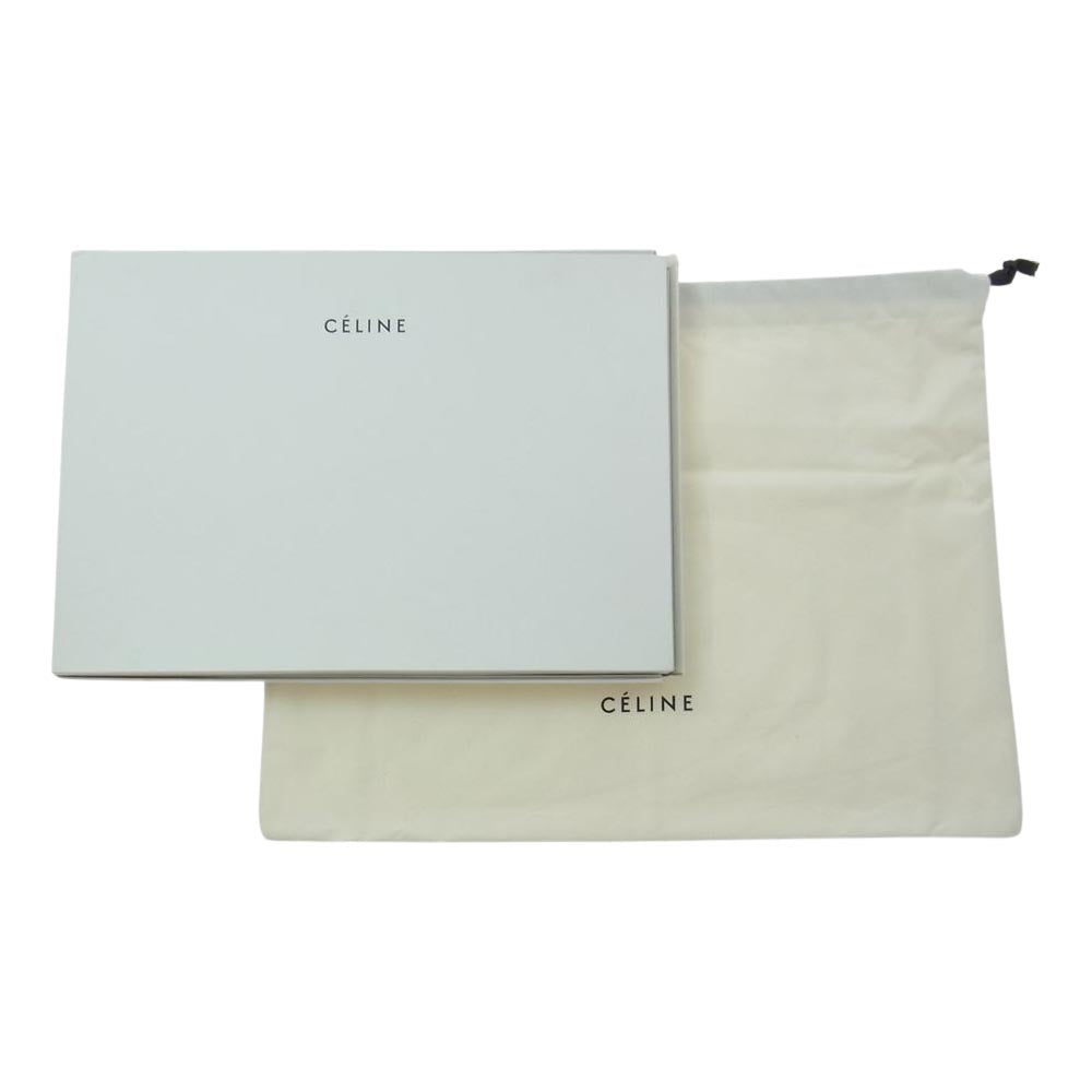 CELINE セリーヌ 10A96 2B4W 27NR キャンバス ロゴ クラッチ バッグ ベージュ系【美品】【中古】