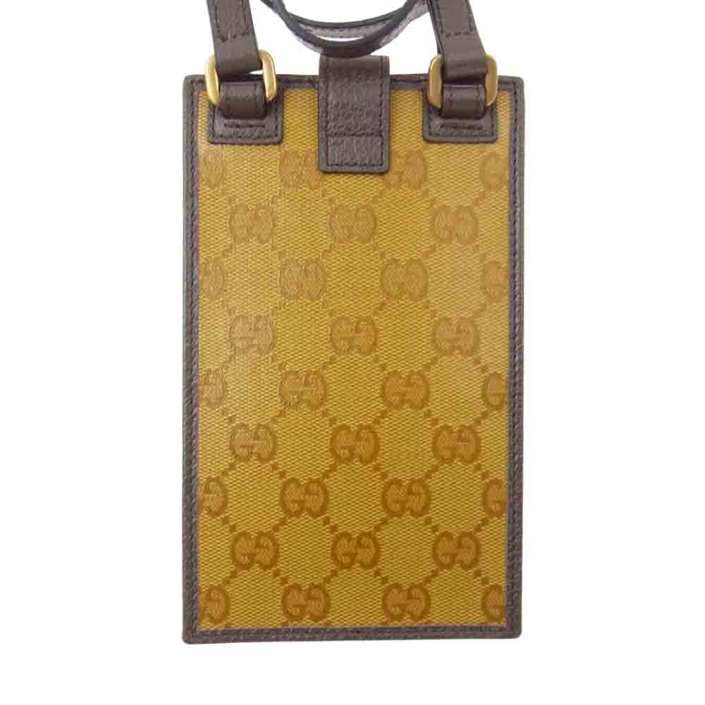 GUCCI グッチ adidas アディダス 702203 UVSAT 7267 GGクリスタル キャンバス スマートフォン ケース ブラウン系【極上美品】【中古】