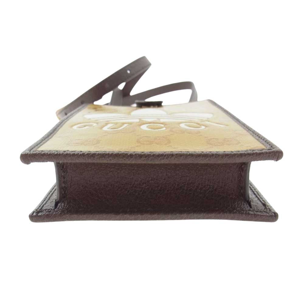GUCCI グッチ adidas アディダス 702203 UVSAT 7267 GGクリスタル キャンバス スマートフォン ケース ブラウン系【極上美品】【中古】