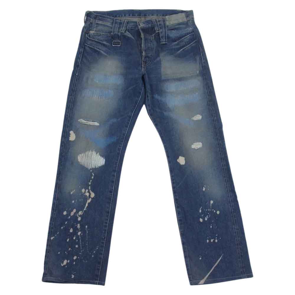 Levi's リーバイス 37501 日本製 501XX 復刻 レプリカ クラッシュ加工 デニム パンツ インディゴブルー系 34【中古】