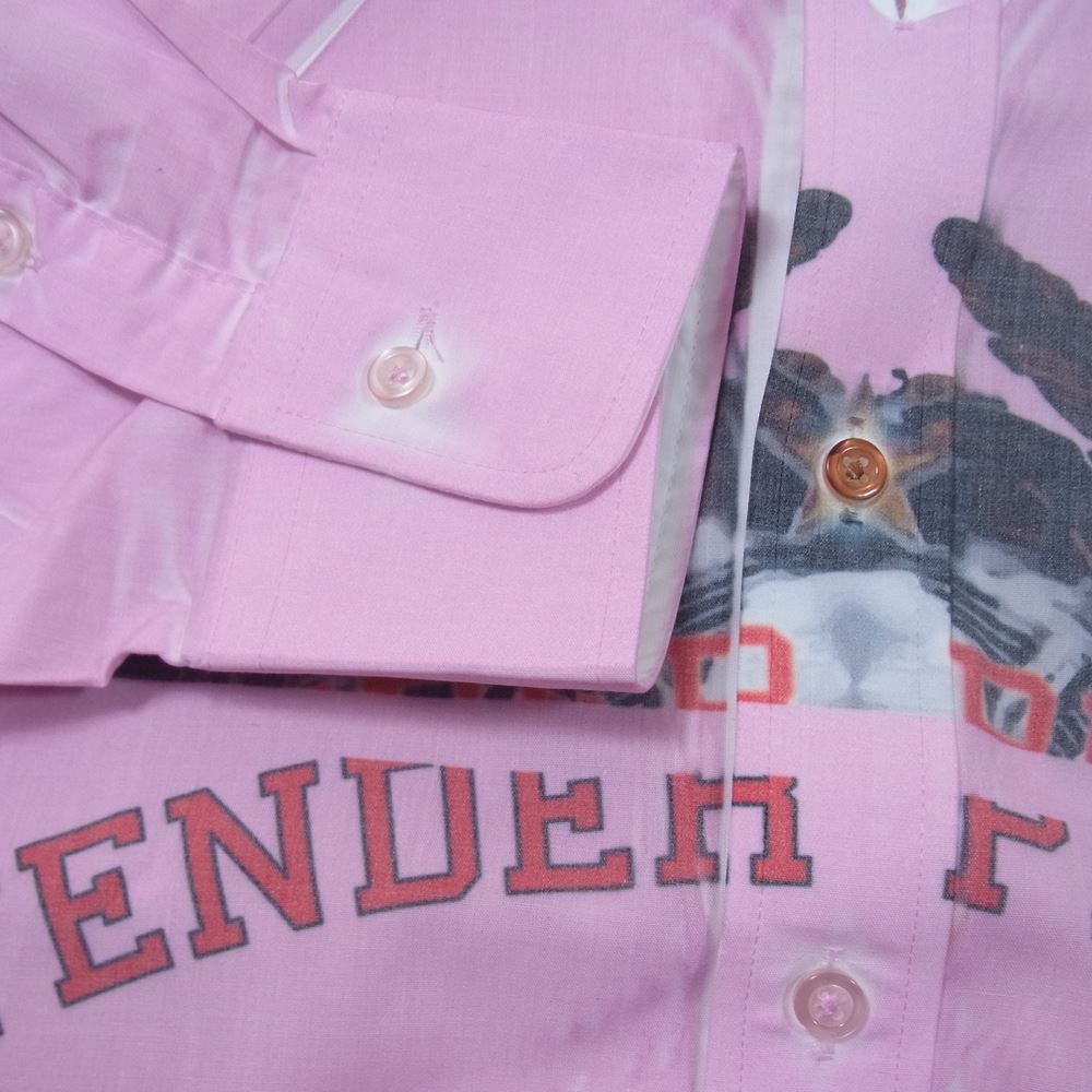 テンダーパーソン AD-TO-3337 HARD PRESS PRINTED SHIRT ハードプレス プリント シャツ ピンク系 L【美品】【中古】
