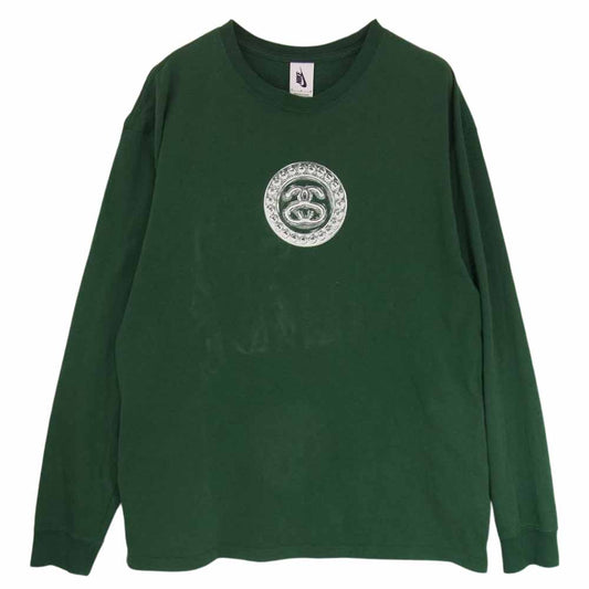 NIKE ナイキ Stussy ステューシー SS Link L/S T-Shirt プリント Tシャツ 長袖 グリーン系 M【中古】
