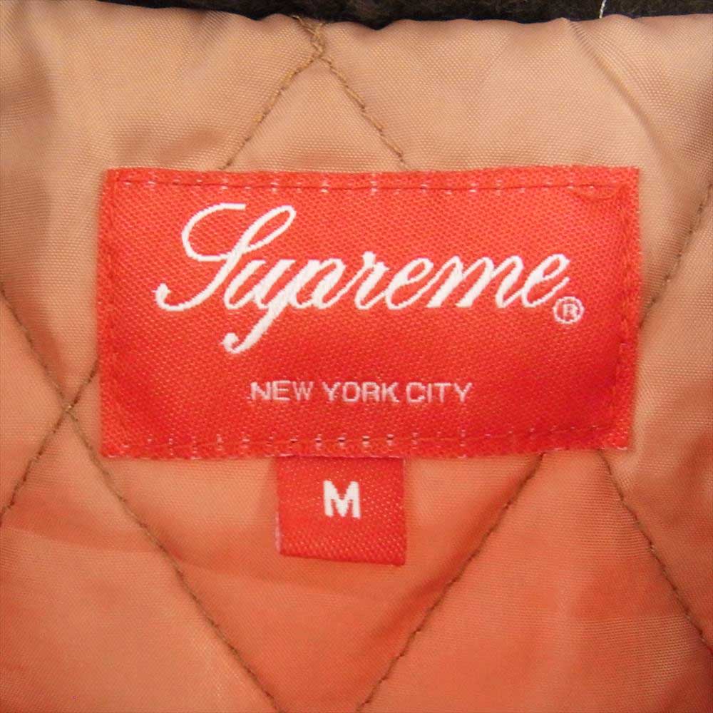 Supreme シュプリーム 21AW Faux Fur Collar Flannel Shirt フェイクファー フランネル チェック シャツ レッド系 M【中古】