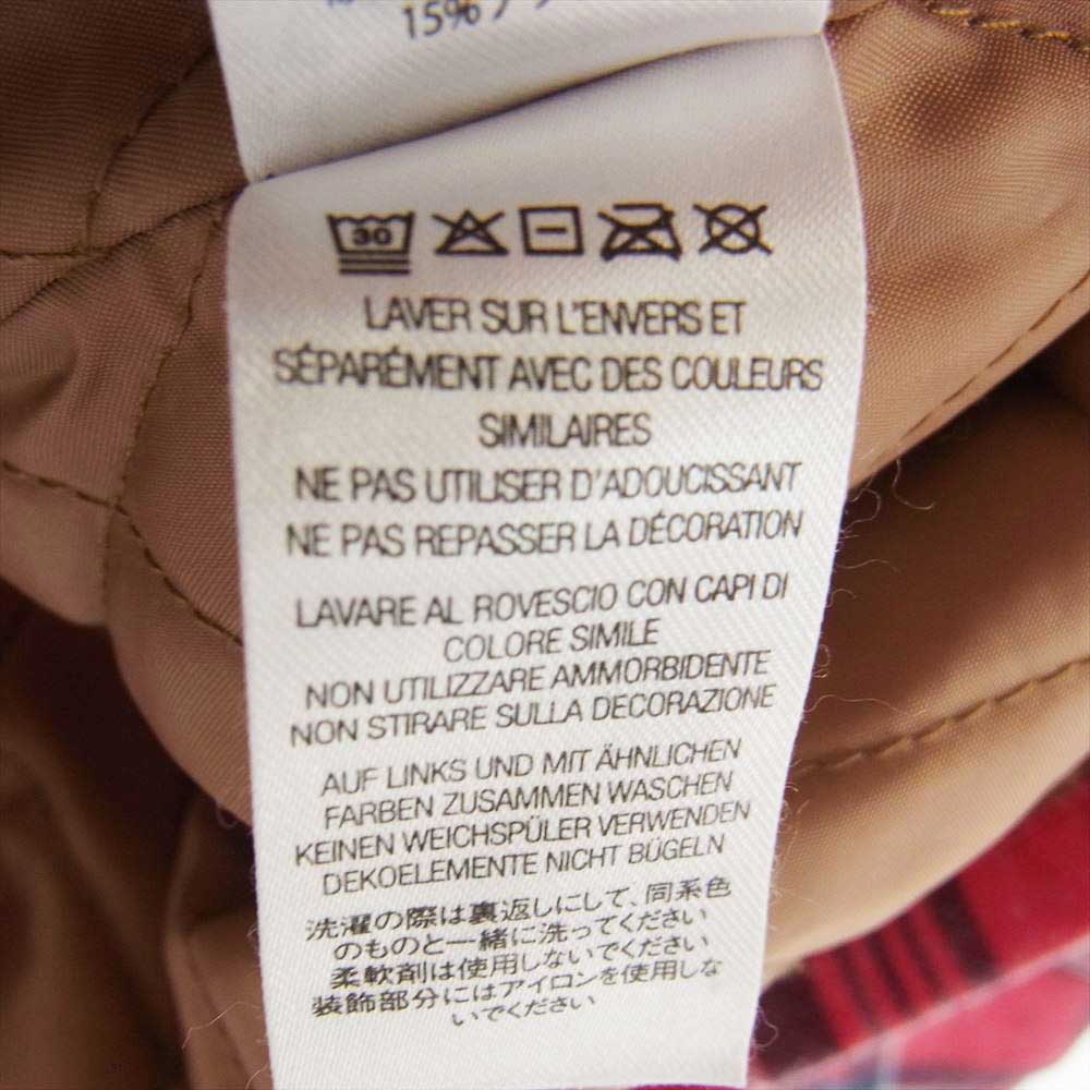 Supreme シュプリーム 21AW Faux Fur Collar Flannel Shirt フェイクファー フランネル チェック シャツ レッド系 M【中古】