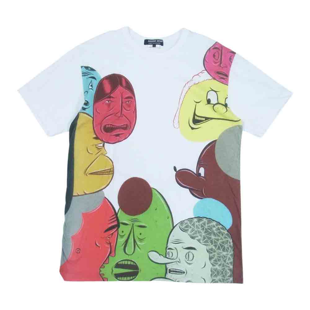 COMME des GARCONS HOMME DEUX コムデギャルソンオムドゥ 18SS DA-T004 Barry McGee FACE TEE プリント Tシャツ ホワイト系 L【中古】