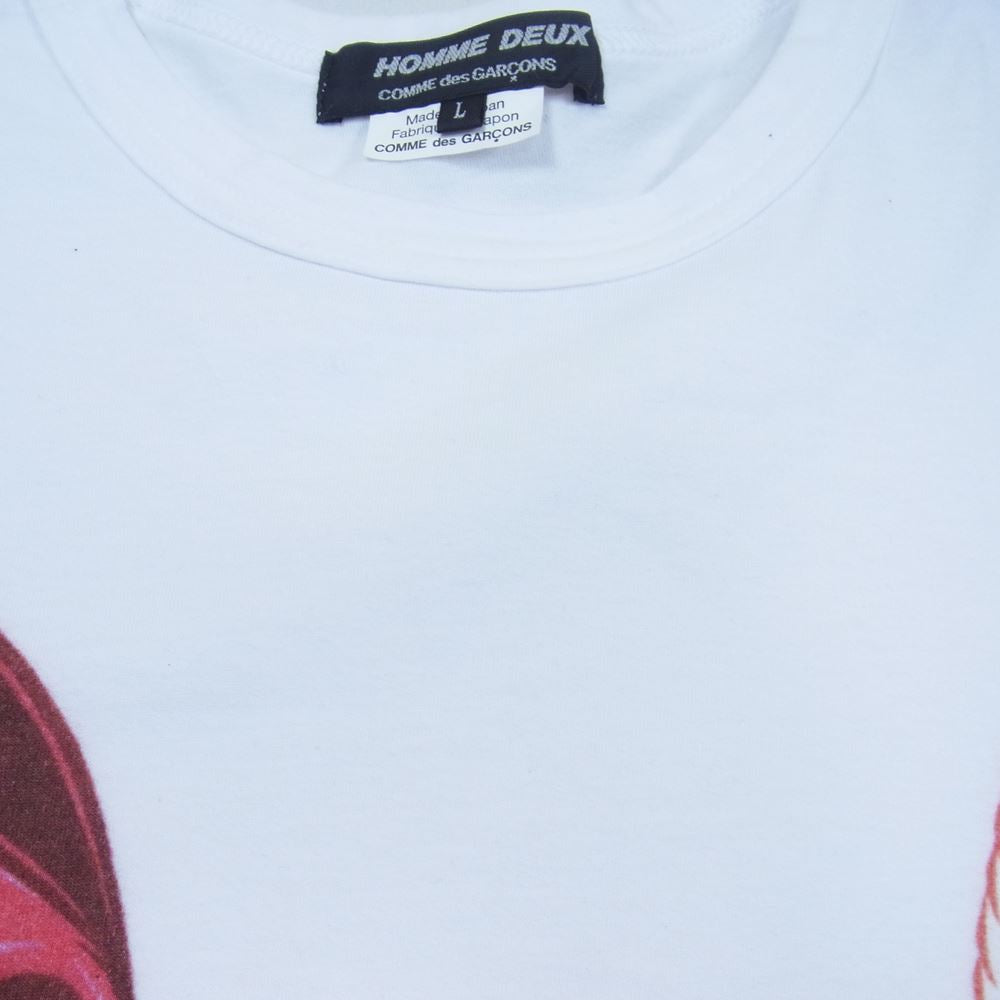 COMME des GARCONS HOMME DEUX コムデギャルソンオムドゥ 18SS DA-T004 Barry McGee FACE TEE プリント Tシャツ ホワイト系 L【中古】
