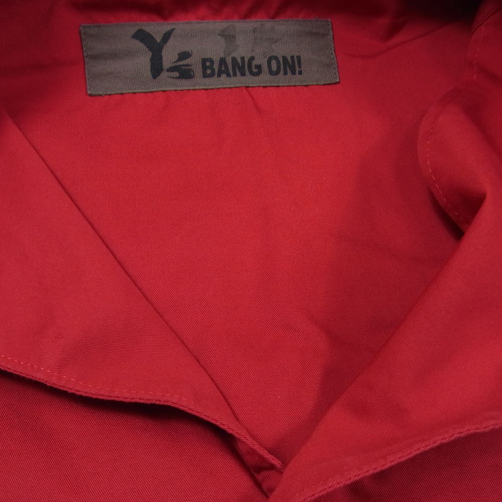 Y's Yohji Yamamoto ワイズ ヨウジヤマモト YA-B14-055 BANG ON ! ワイズ バングオン コットン バーバリー 切り替え ビッグ シャツ レッド系 表記無し【中古】