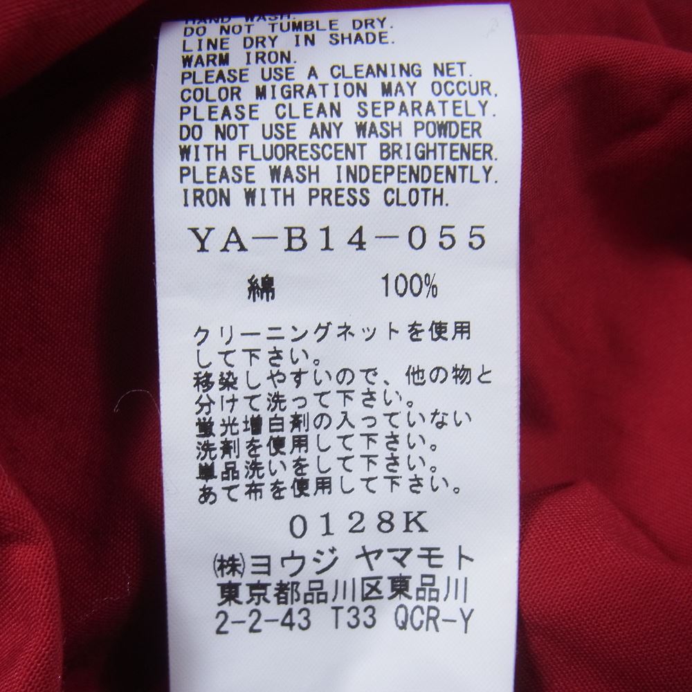 Y's Yohji Yamamoto ワイズ ヨウジヤマモト YA-B14-055 BANG ON ! ワイズ バングオン コットン バーバリー 切り替え ビッグ シャツ レッド系 表記無し【中古】