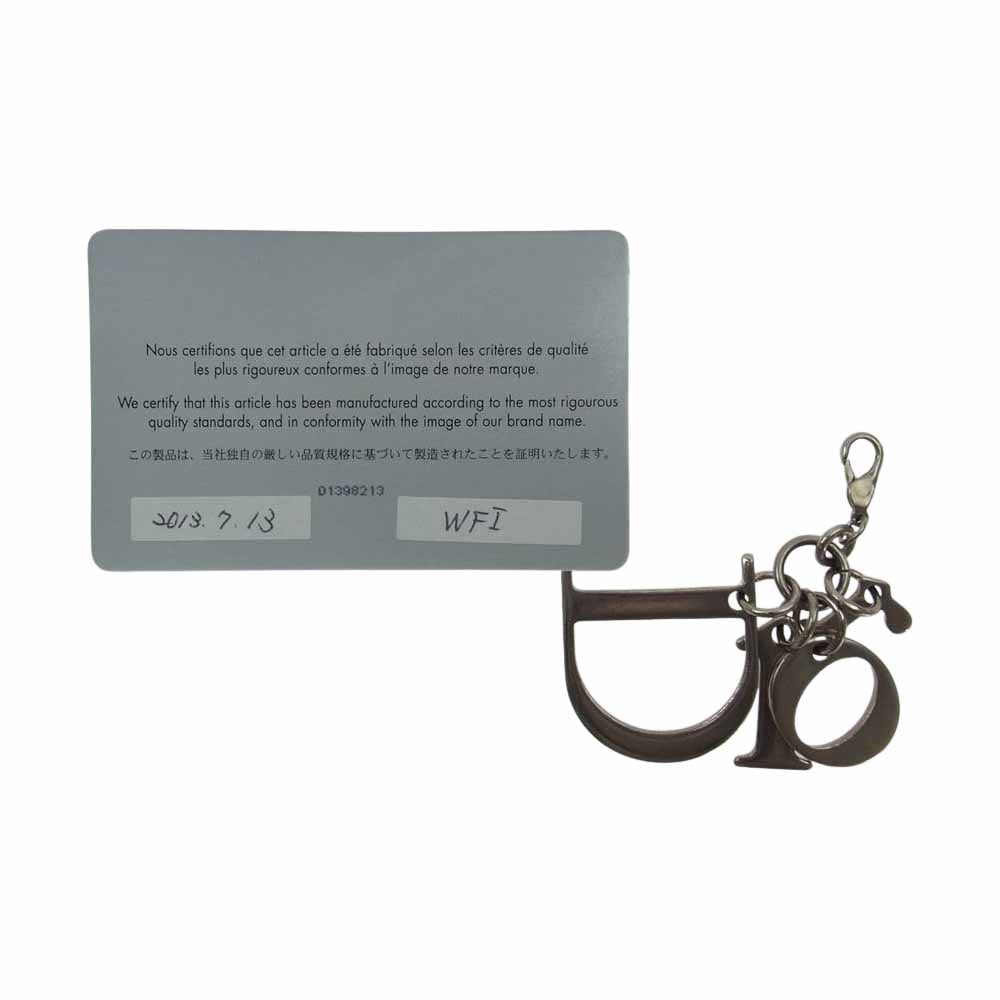 Christian Dior クリスチャンディオール カナージュ チャーム付き ラウンドジップ ウォレット 長財布 オレンジ系【中古】